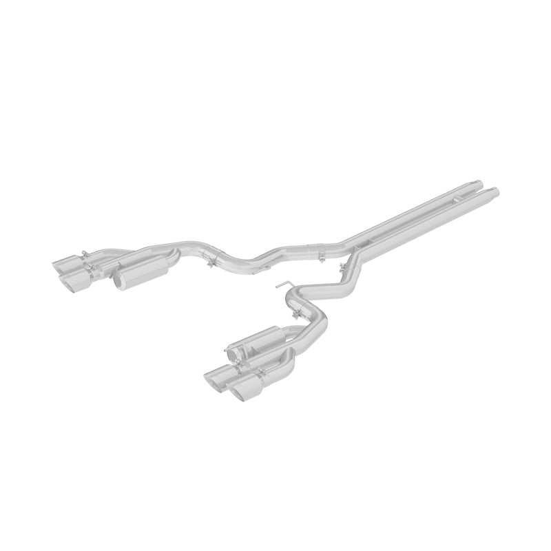 2018 - 2021 Ford Mustang GT 5.0L 3" Cat Back, with Quad 4" Dual Wall Tips, Race Version, Black Coated,