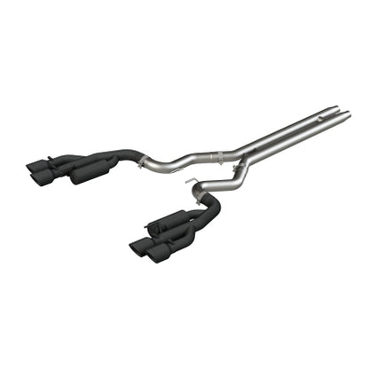 2018 - 2021 Ford Mustang GT 5.0L 3" Cat Back, with Quad 4" Dual Wall Tips, Race Version, Black Coated,